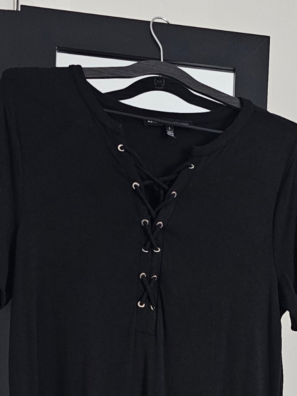 White House Black Market Black Lace-Up Dress